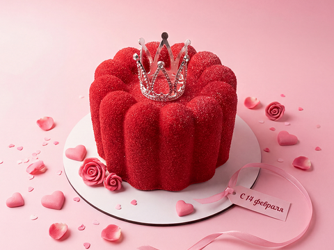 Муссовый Бенто торт Дубай с короной